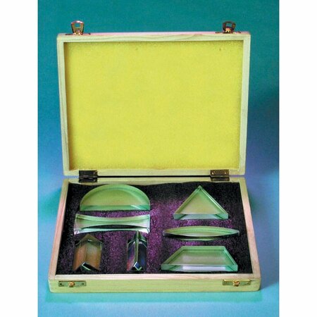 FREY SCIENTIFIC Prism and Lens Set, Glass, Set of 7 OPSETG2